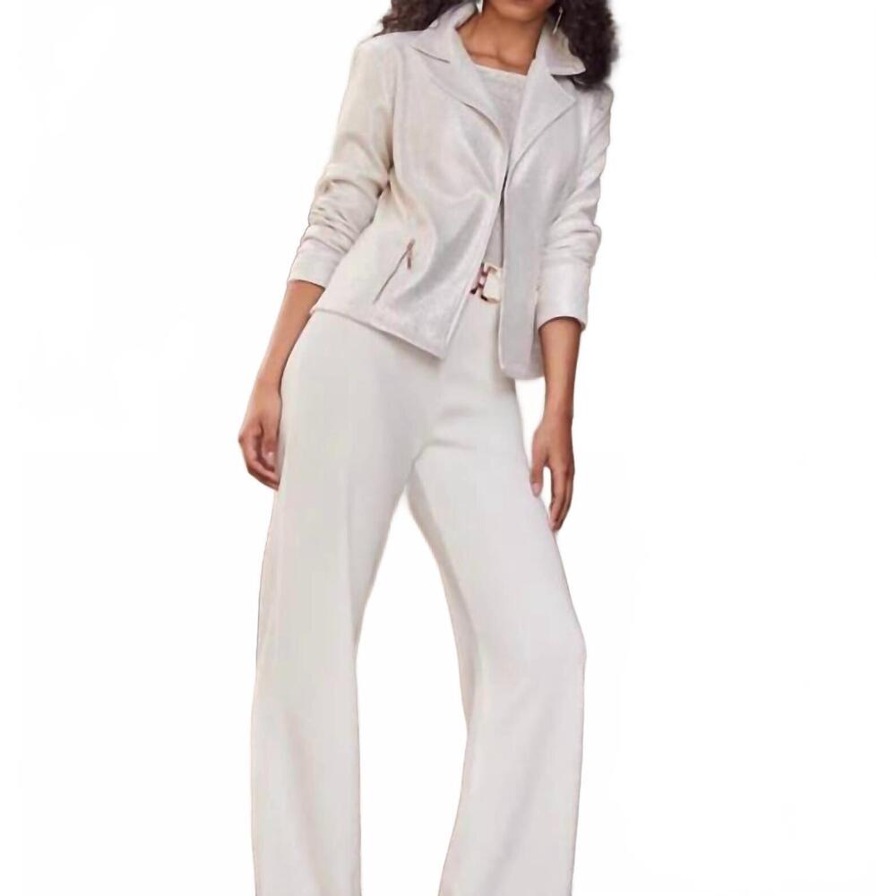 NEW FRANK LYMAN metallic shimmer jacket in white
